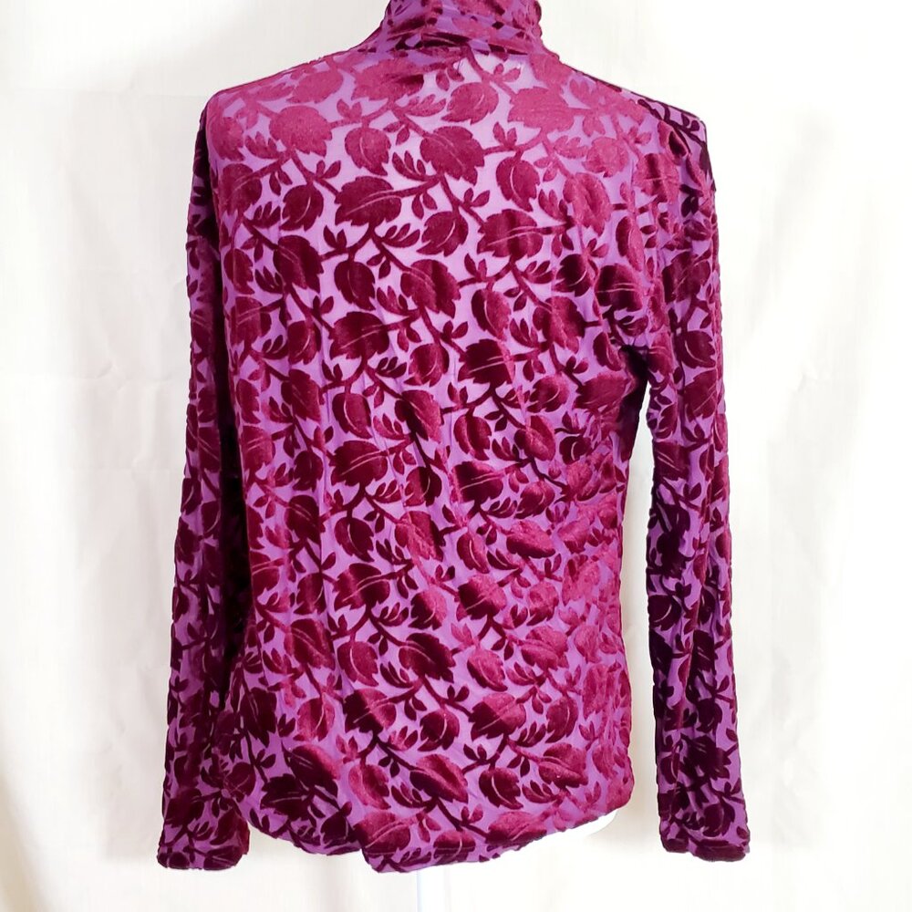 Frazier Lawrence Whimsigoth Sheer Velvet Shirt Large - Picture 2 of 7